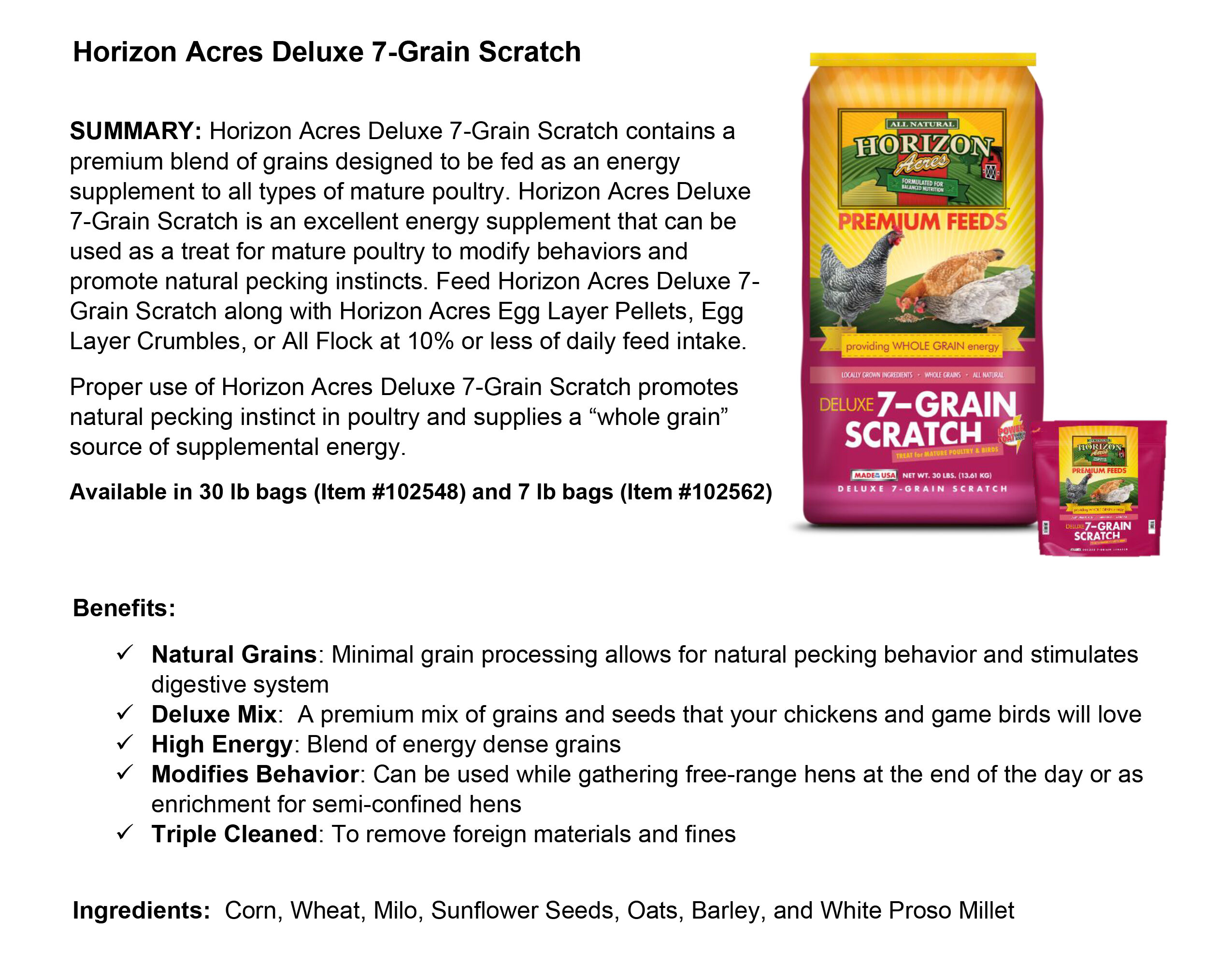 Horizon Acres Deluxe 7 Grain Scratch