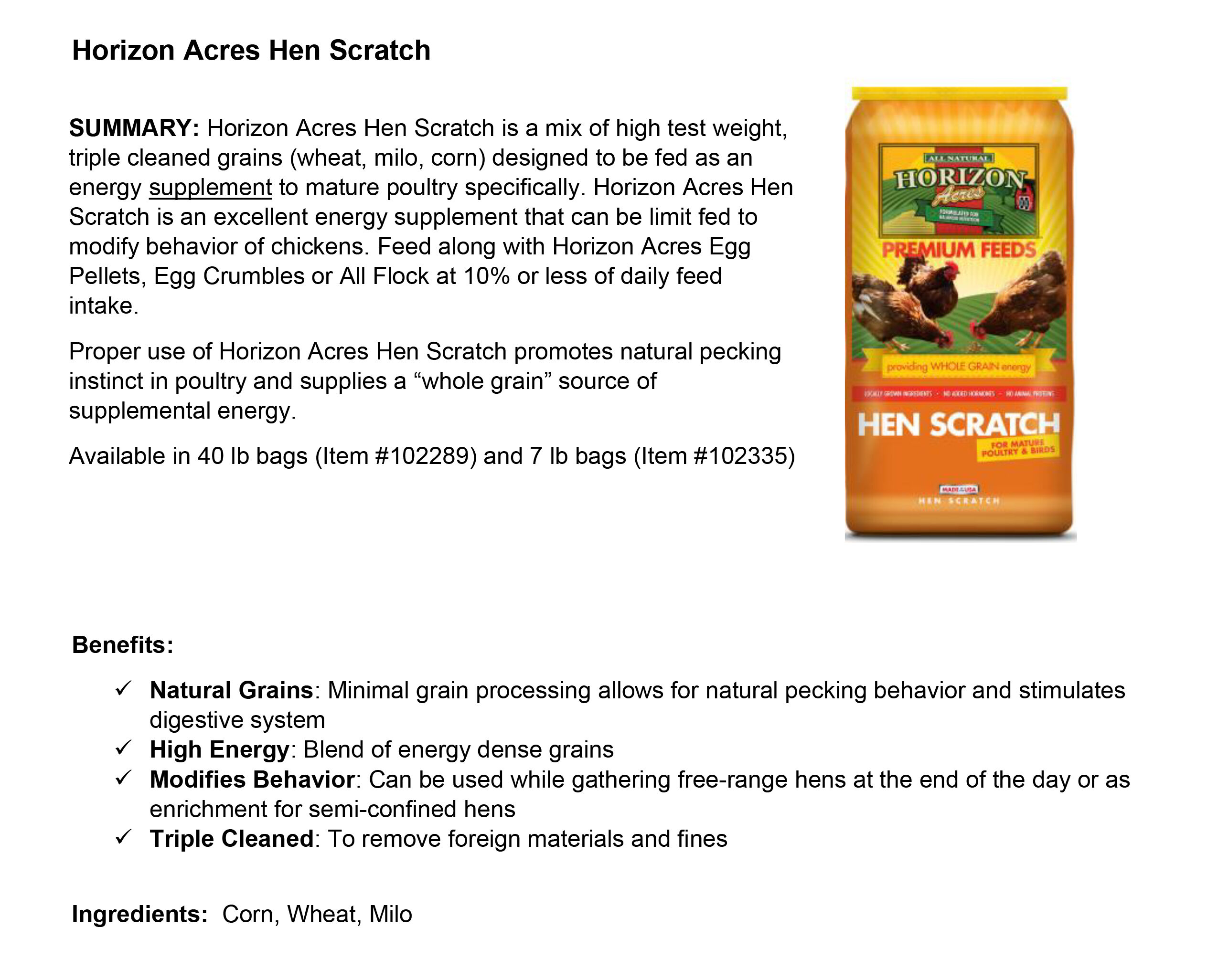 Horizon Acres Hen Scratch