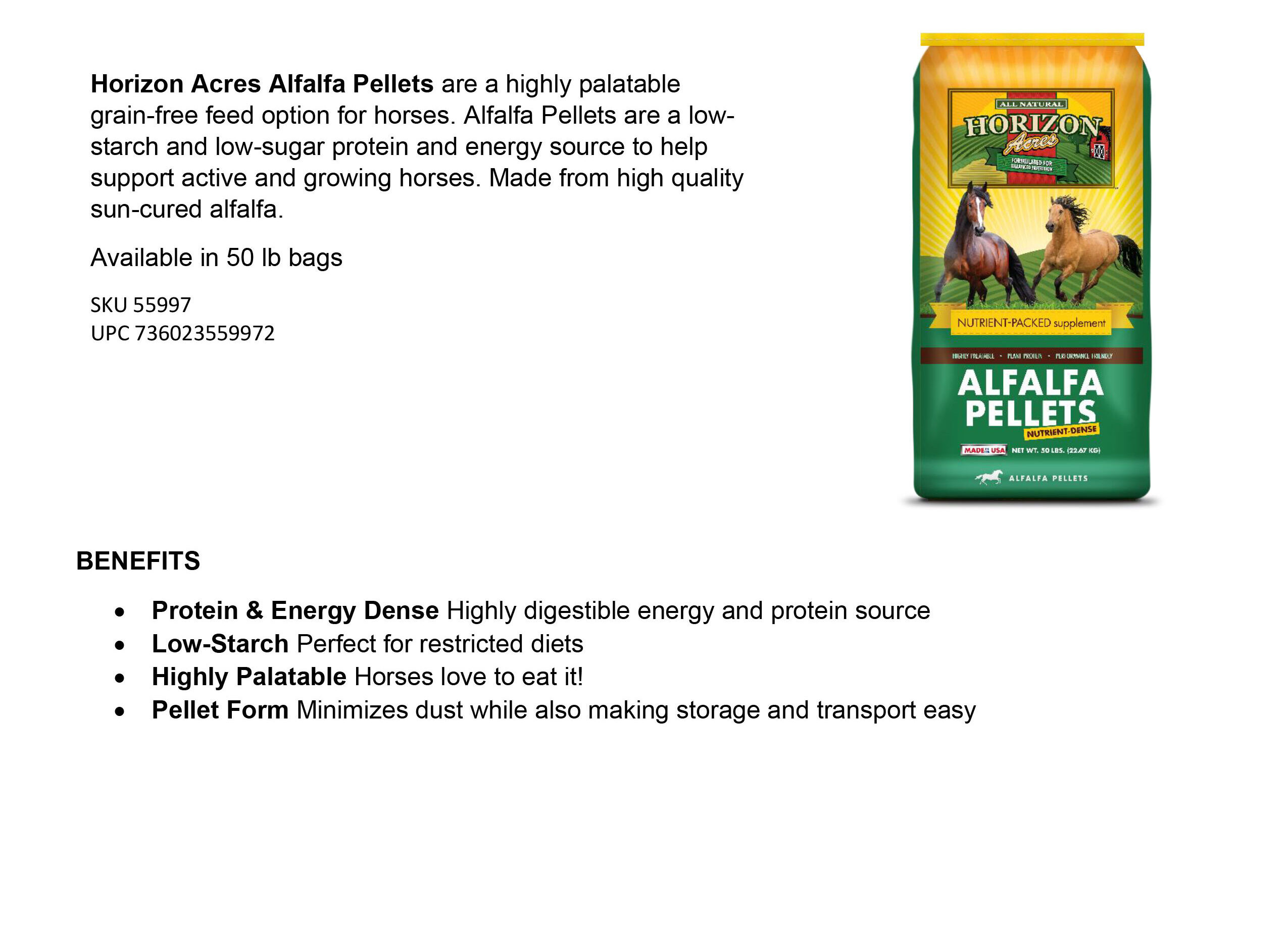 Horizon Acres Alfalfa Pellets