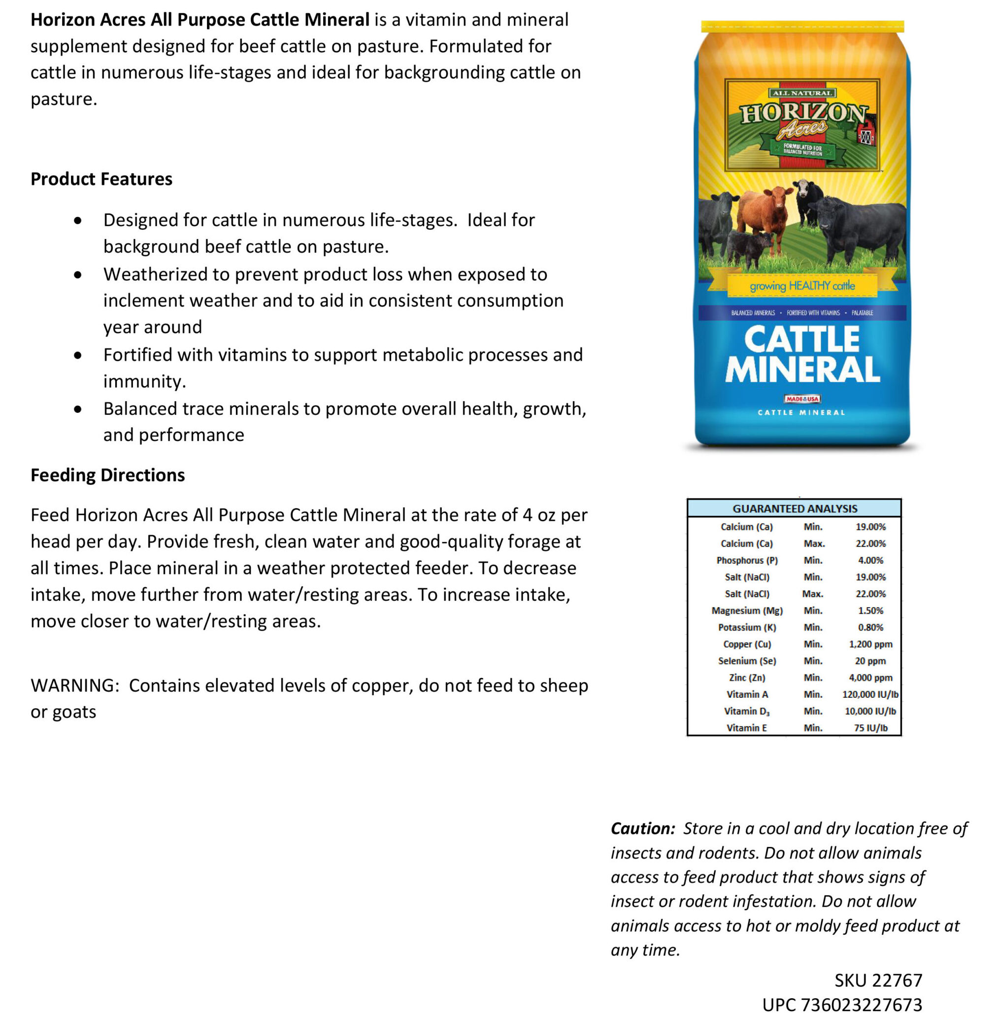 Horizon Acres All-Purpose Cattle Mineral