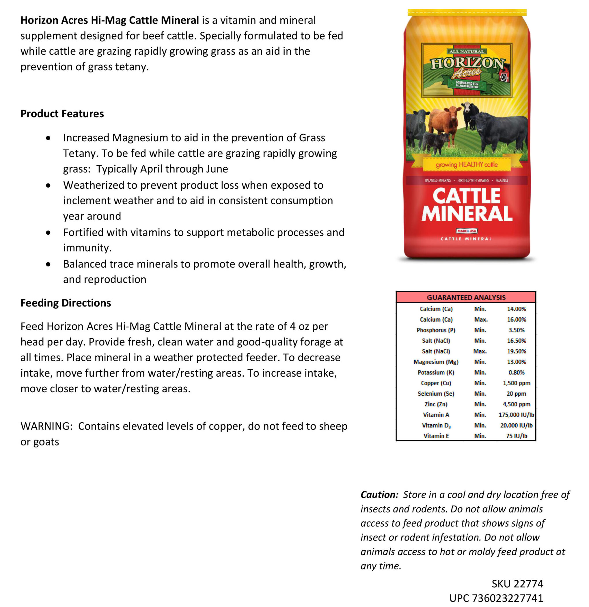 Horizon Acres Hi-Mag Cattle Mineral