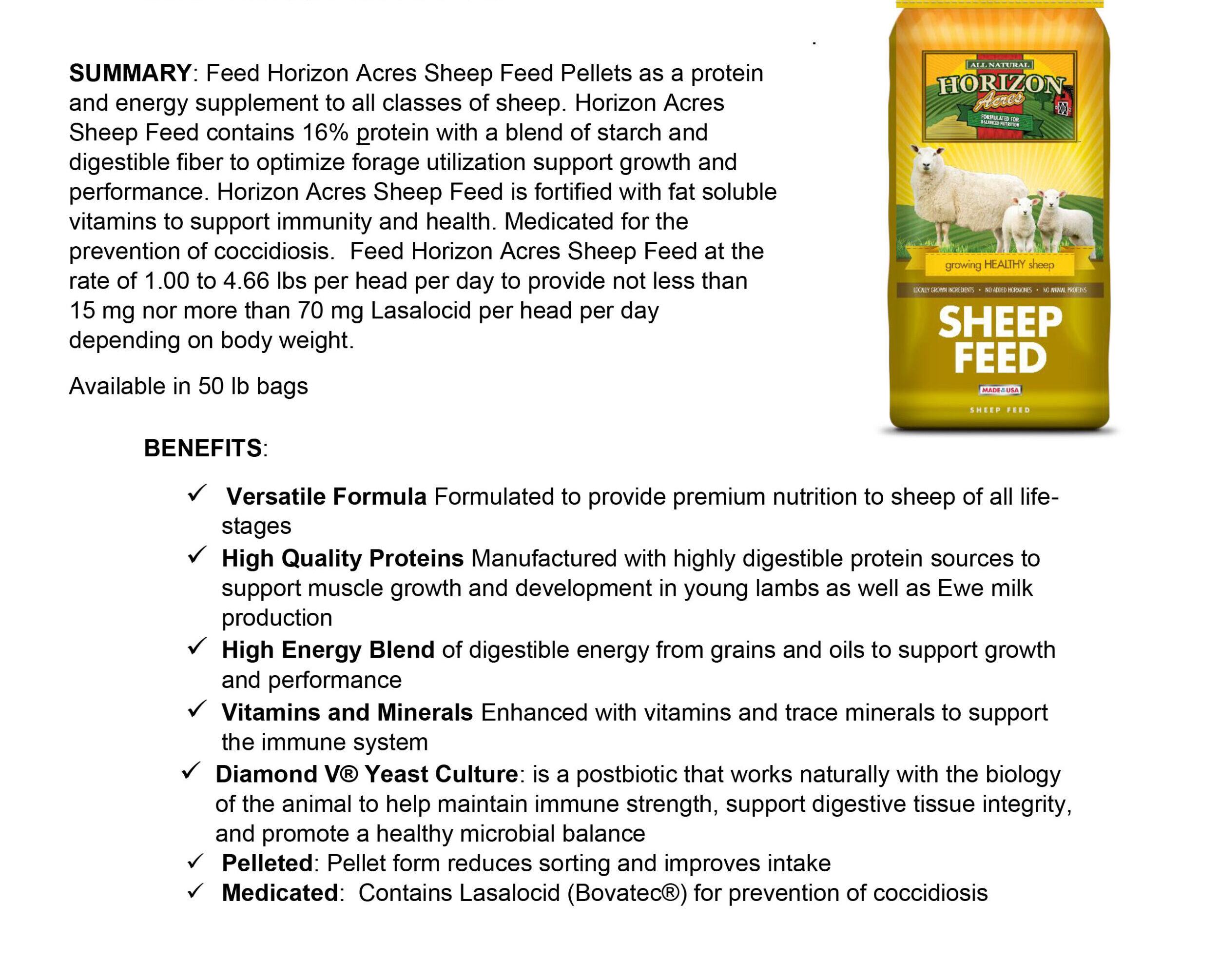 Horizon Acres Sheep Feed